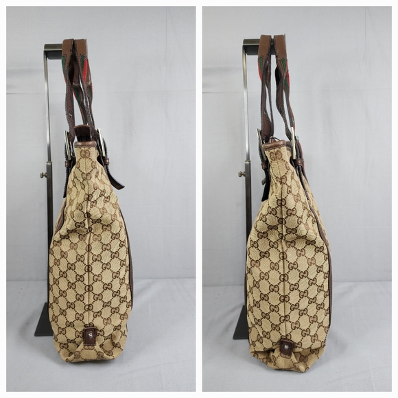 ✨️GUCCI GG Canvas Web Belted Handle Tall Tote Bag - Picture 8 of 16
